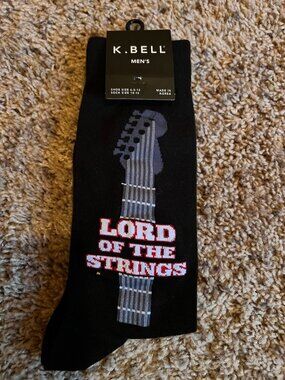 K. Bell men's socks guitar 10-13